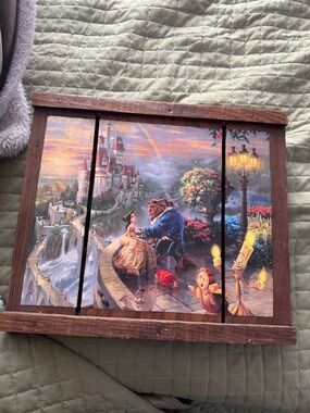 Disney Beauty and the Beast Wall Art - Blue, Yellow, Red, Brown